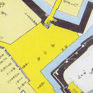 明治元年の村上城・下渡門周辺図。