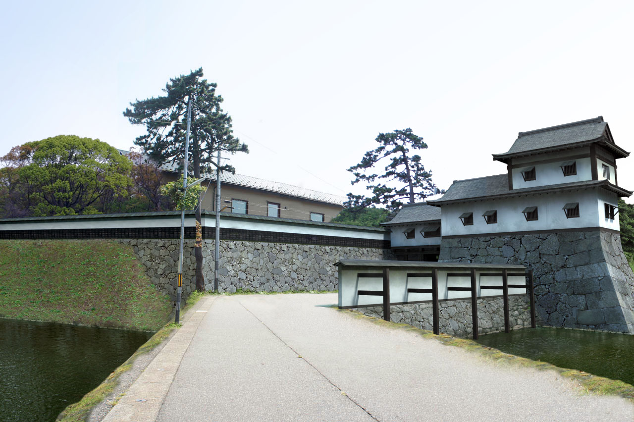 村上城　山辺里門跡　再現CG