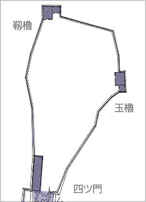 村上城・山頂部三ノ丸の塁線図