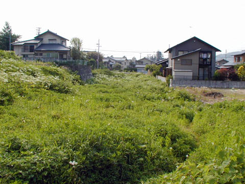 村上城　下渡門跡付近の堀跡