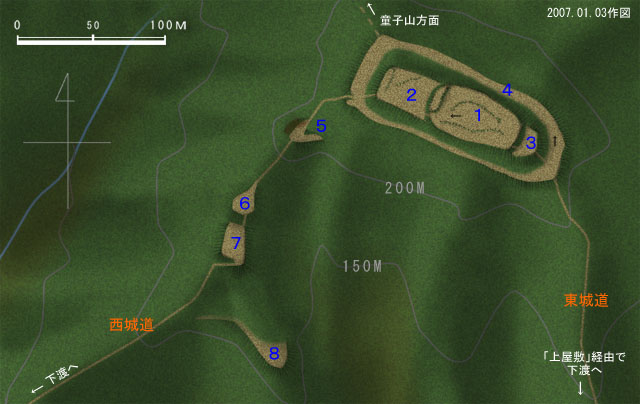 下渡城跡　略図