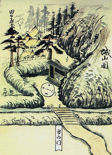 明治元年の村上城・市内門跡