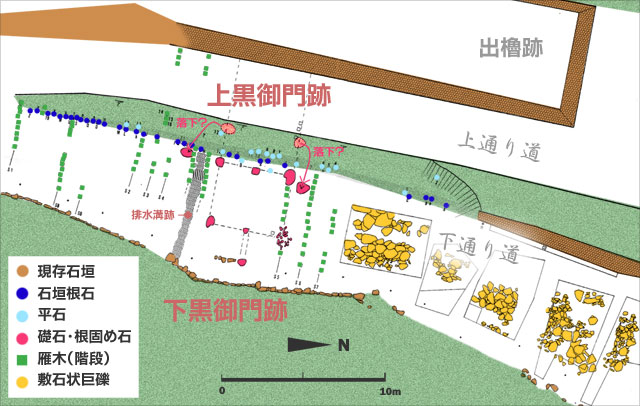 黒門跡発掘概況図
