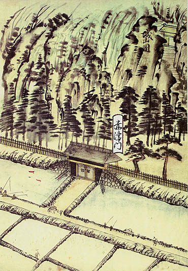 明治元年の村上城・田口門