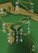 村上城・馬冷し場周辺図