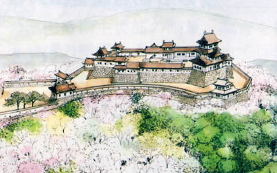 村上城復元イラスト