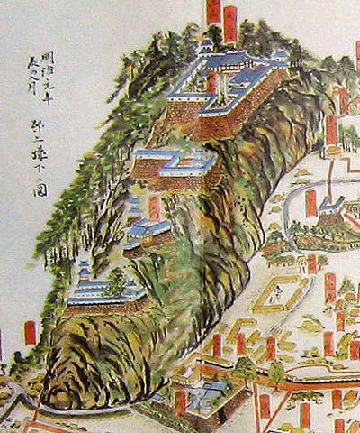 明治元年辰ノ八月村上城下ノ図