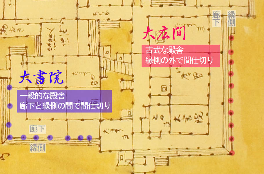 越後村上城居城分間図に示された柱位置